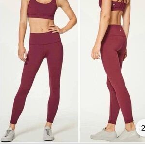 Lululemon Wunder Under High Rise 25” Luon Leggings Wine Red Size 4
